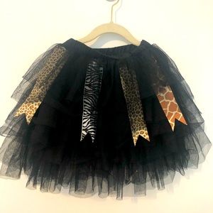 Girls black and animal tutu